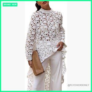 Long Sleeve High Low Asymmetrical Hem Blouse Dress